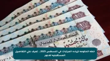 خطة الحكومة لزيادة المرتبات في أغسطس 2025.. تعرف على التفاصيل المستقبلية للأجور